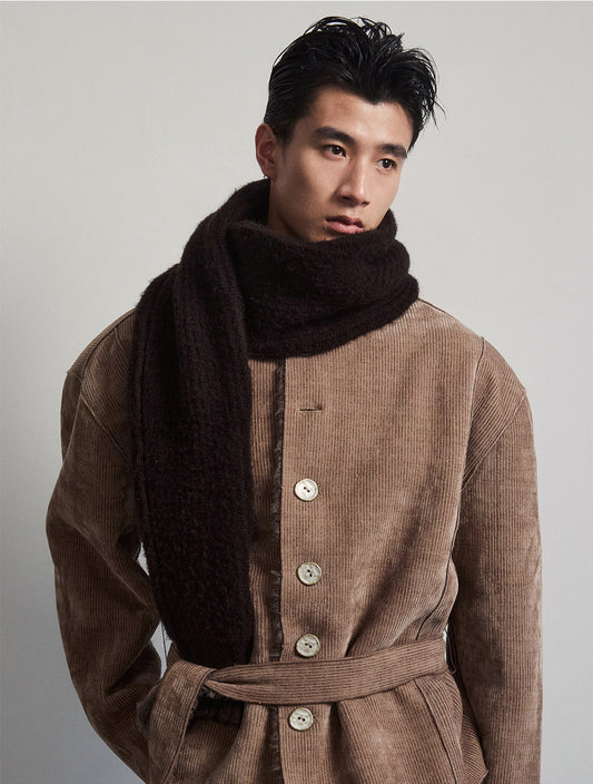 Thick Wool Blend Knit Scarf