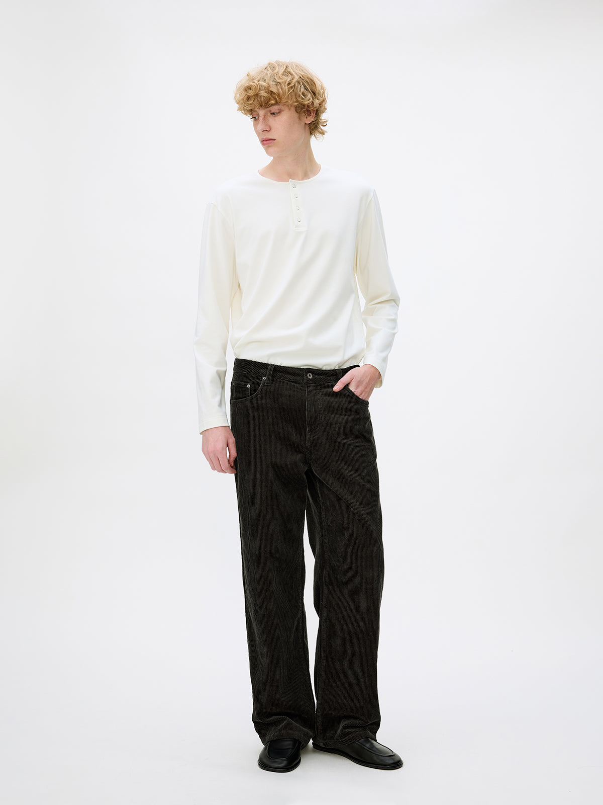 Wash-processed Straight Casual Pants
