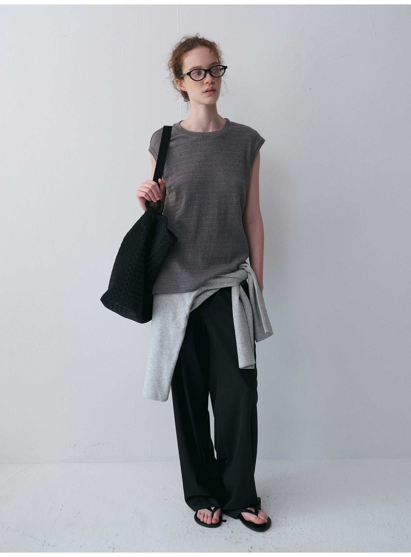 Cotton-Blend Sleeveless Shirt
