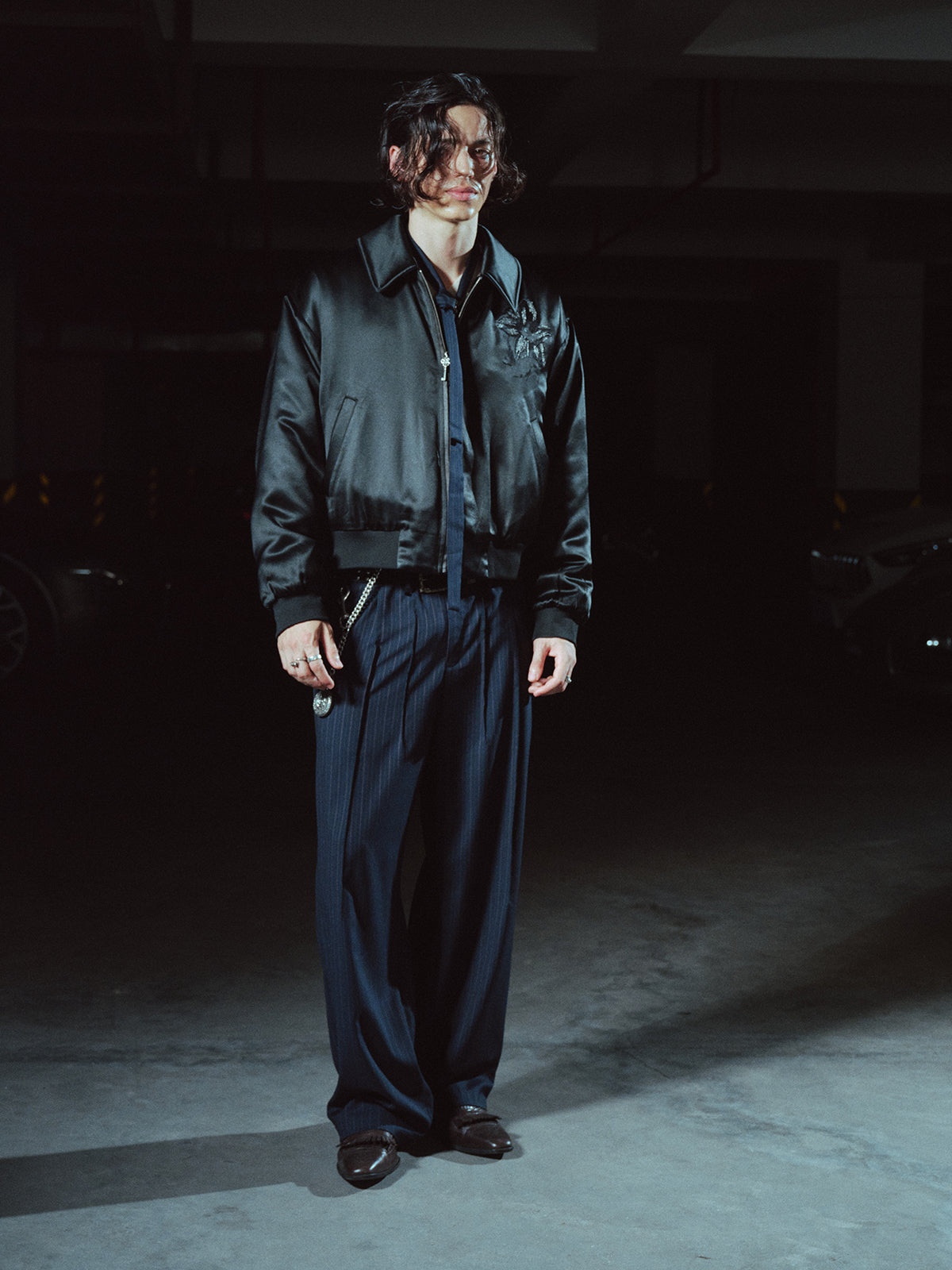 Wool Stripe Casual Pants