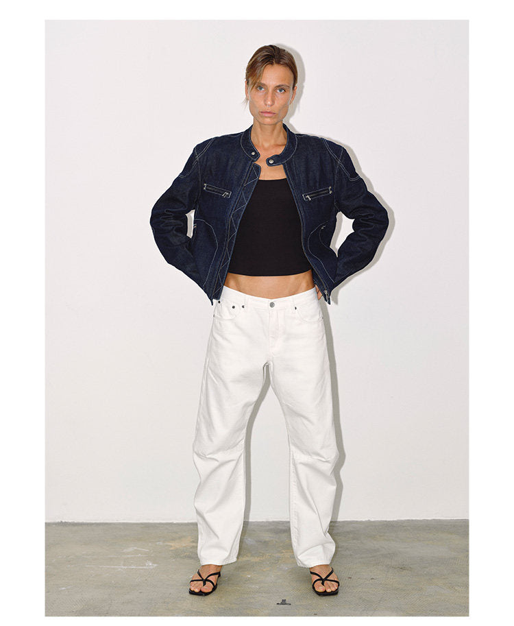 Motorcycle-Style Denim Jacket