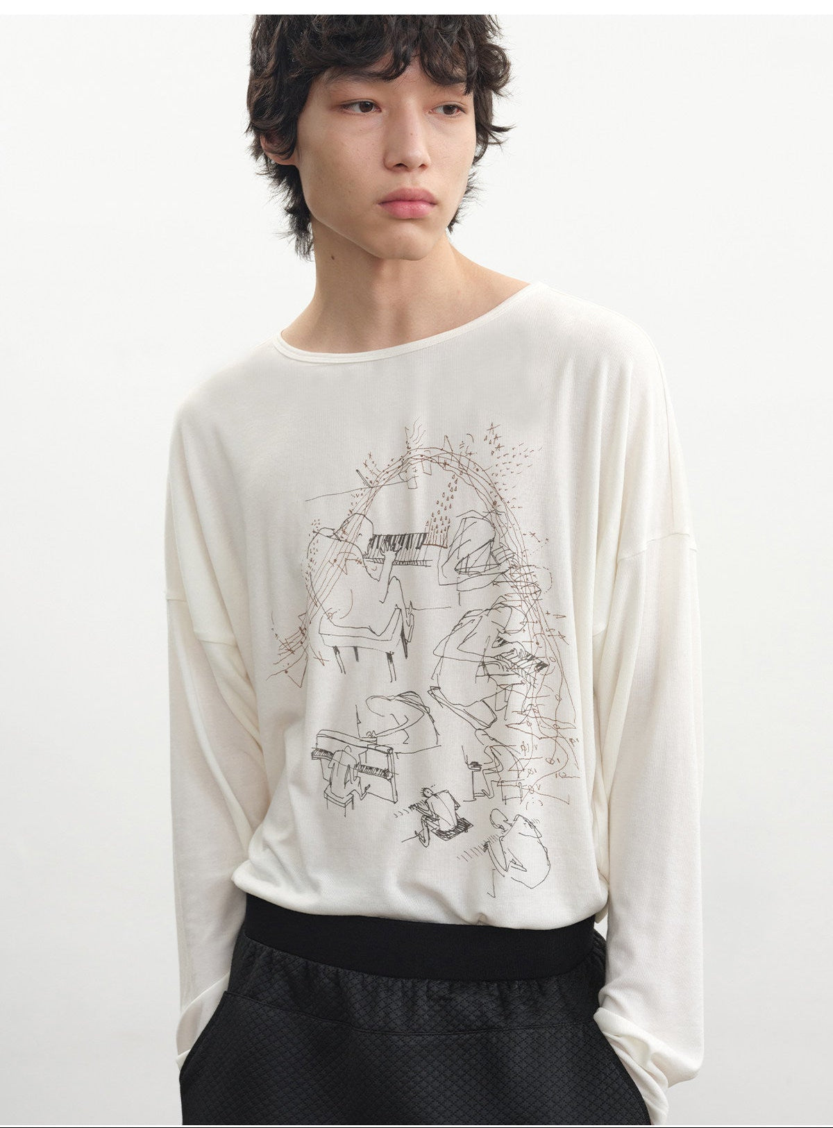 Drop-Shoulder Printed T-Shirt