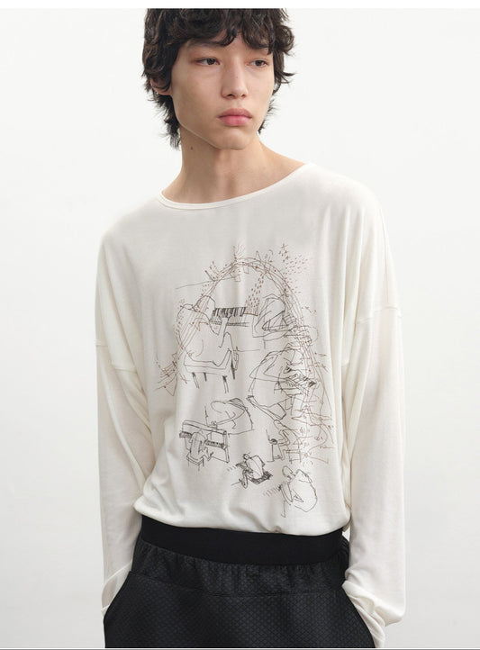 Drop-Shoulder Printed T-Shirt