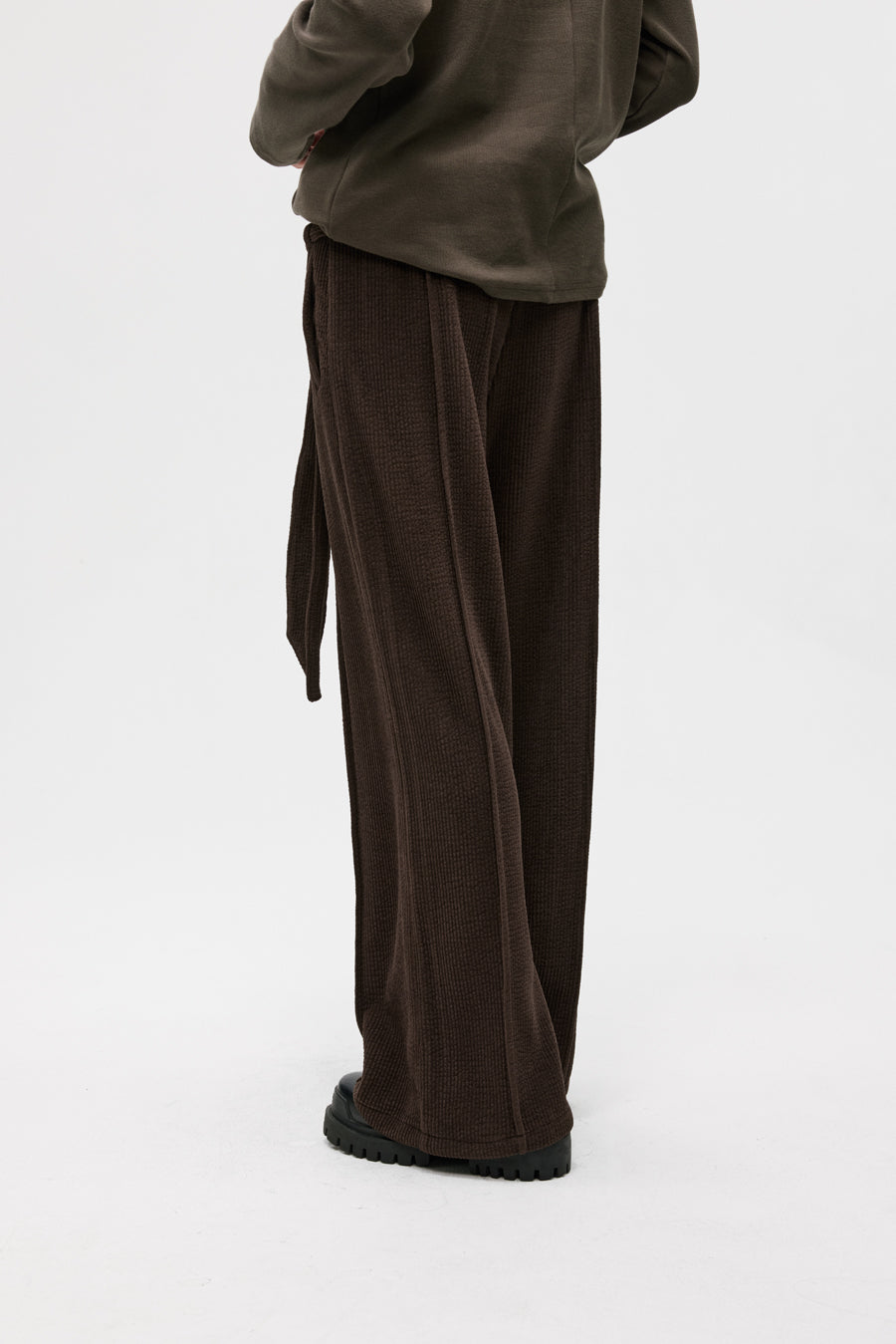 Double Belt Center Seam Wide Pants