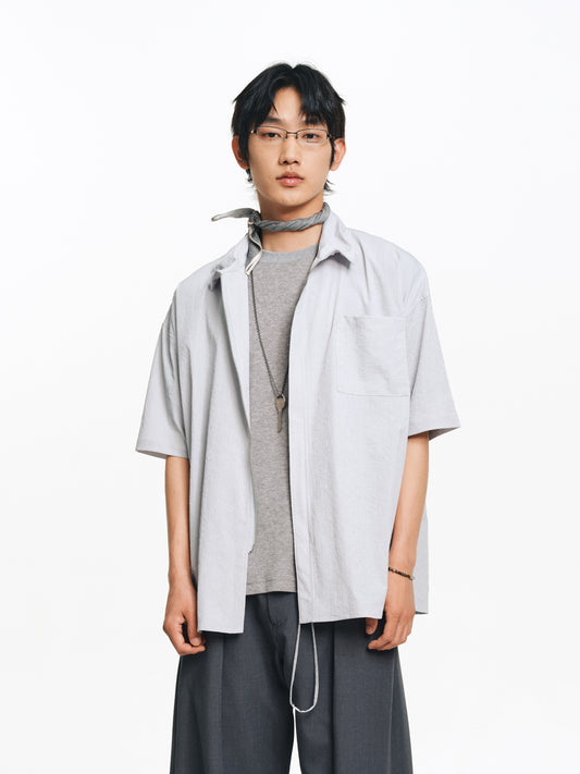 Adjustable collar zipper shirt