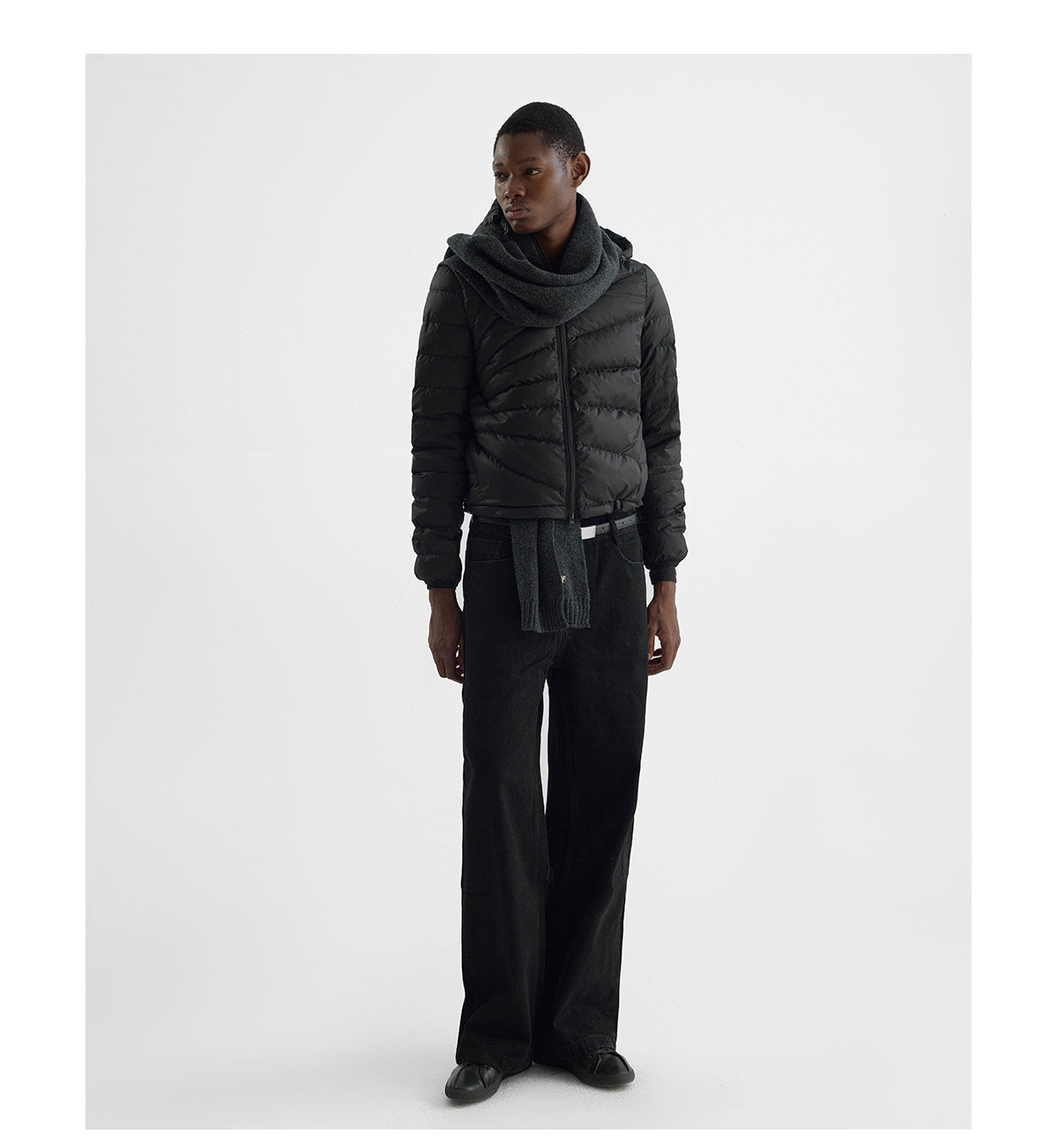 Embossed Straight-Line Quilted Down Jacket