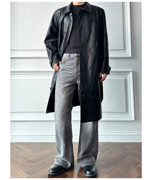 Night Leather Trench Coat