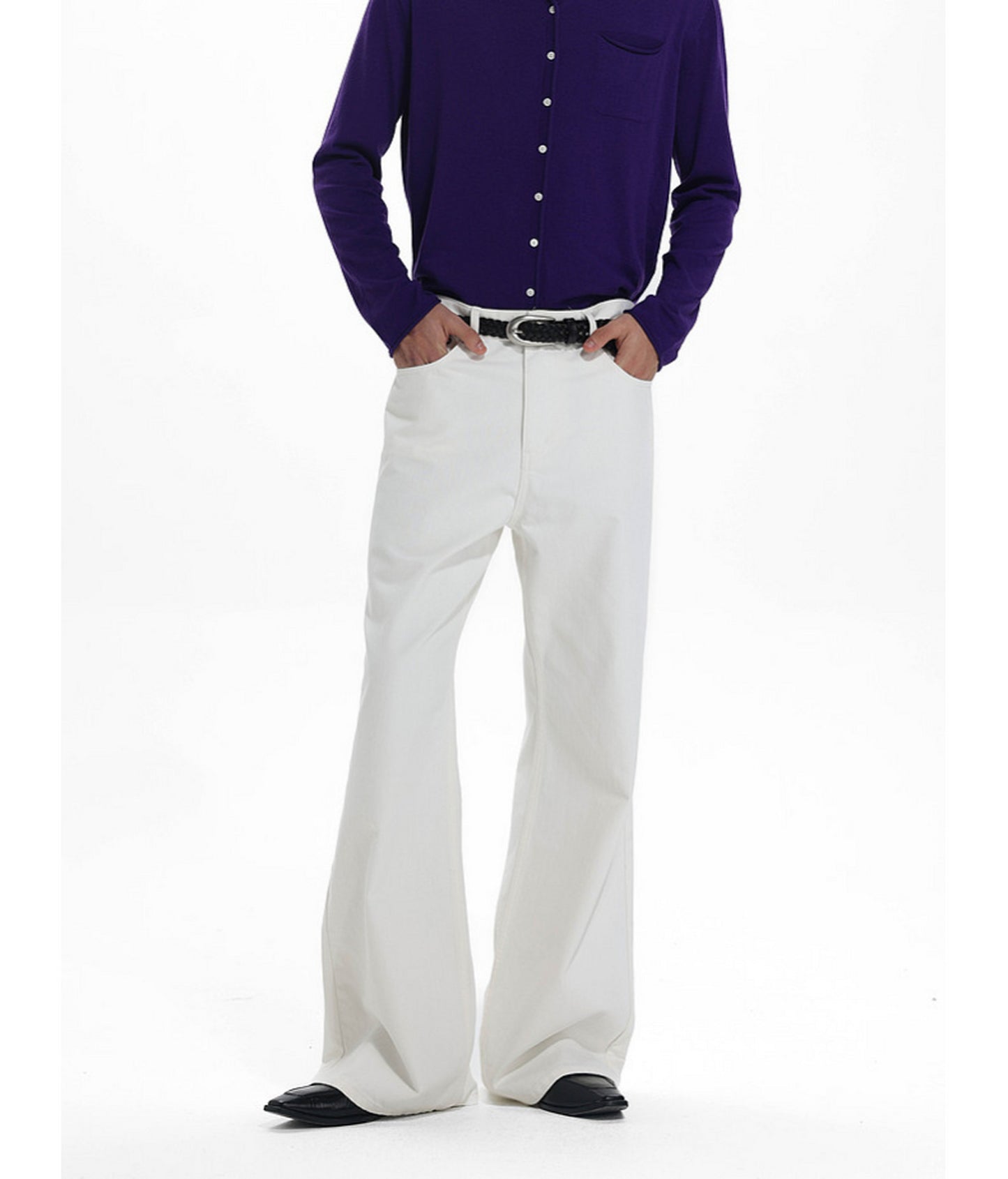 Low-Waist Straight-Leg Casual Pants