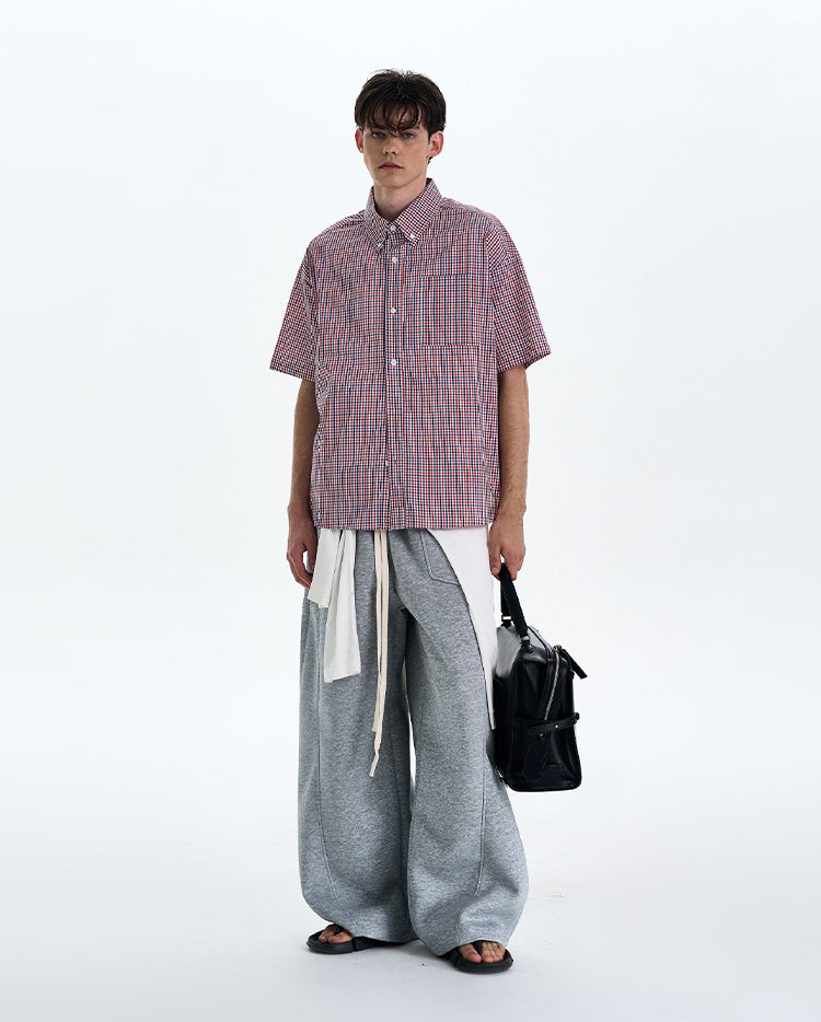 Contrast Color Check Shirt