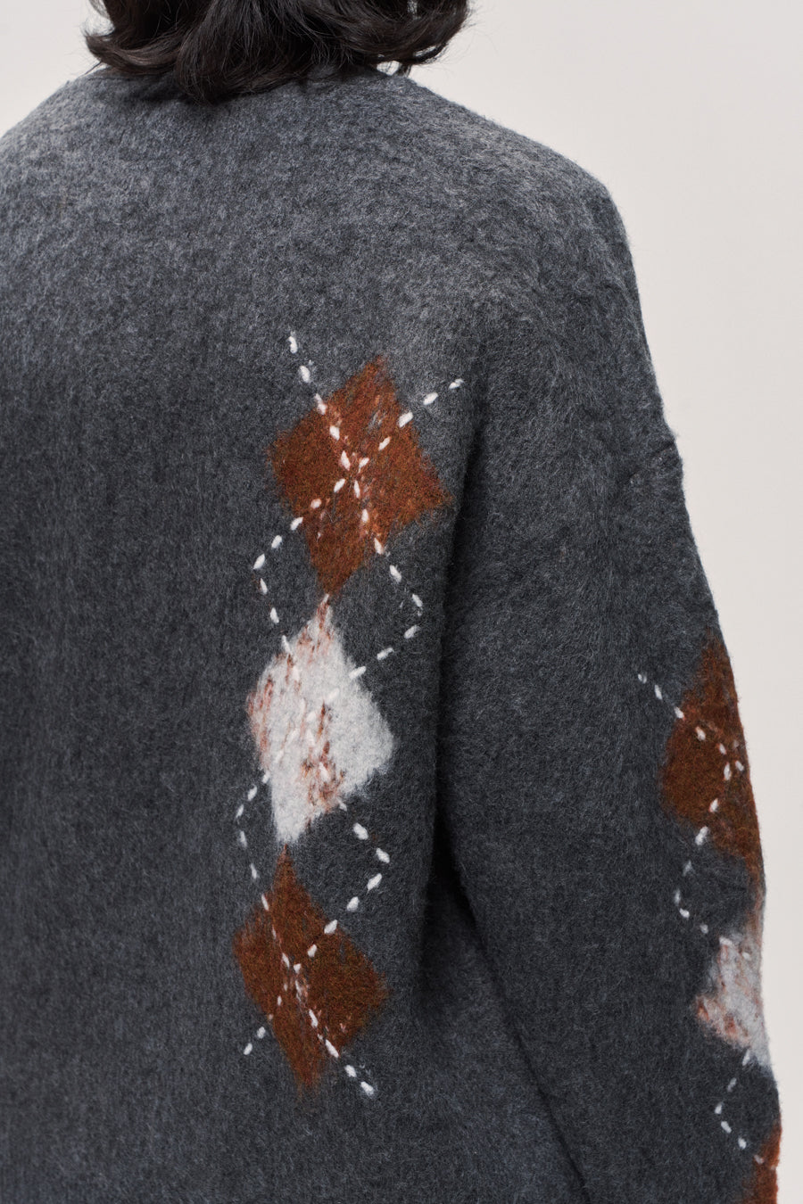 Hand-Stitched V-Neck Cardigan