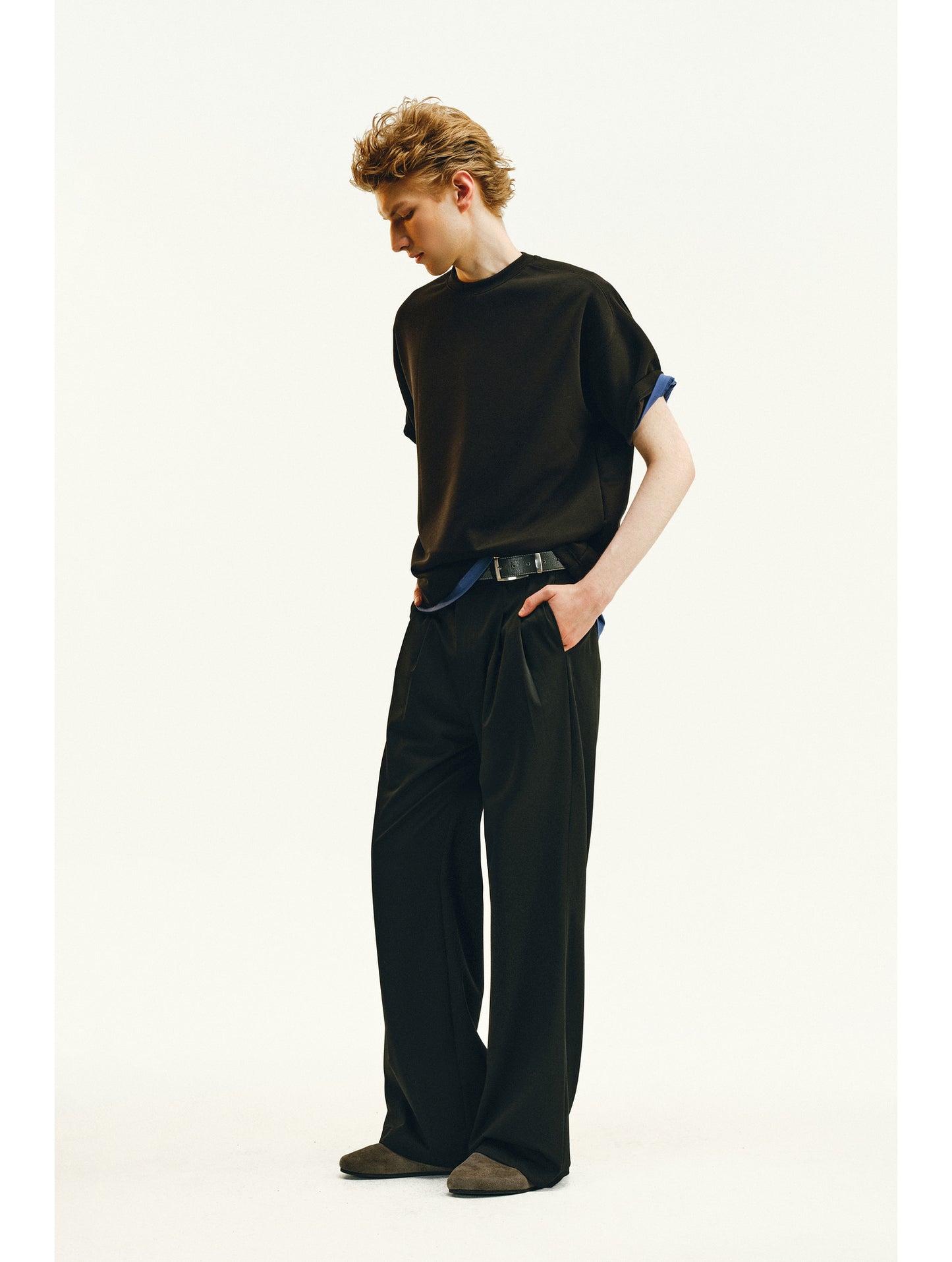 Double-Pleated Casual Pants