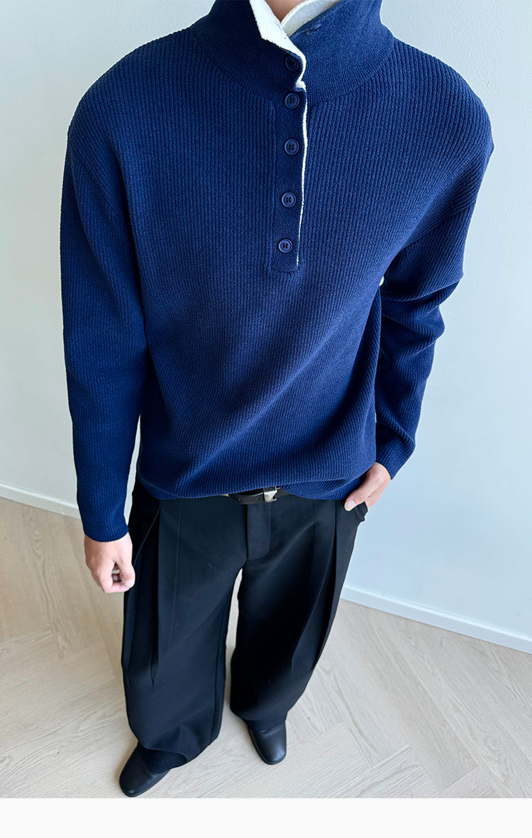 Double-Color Fake Two-Piece Sweater