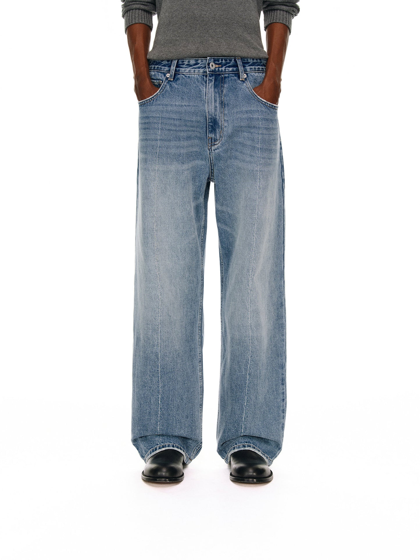 Washed Center Stitch Jeans
