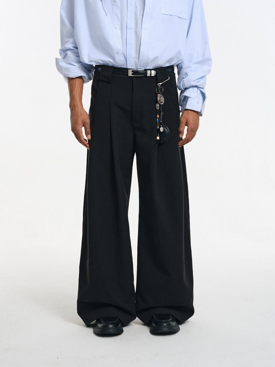 Wrinkle-resistant double-pleated casual pants