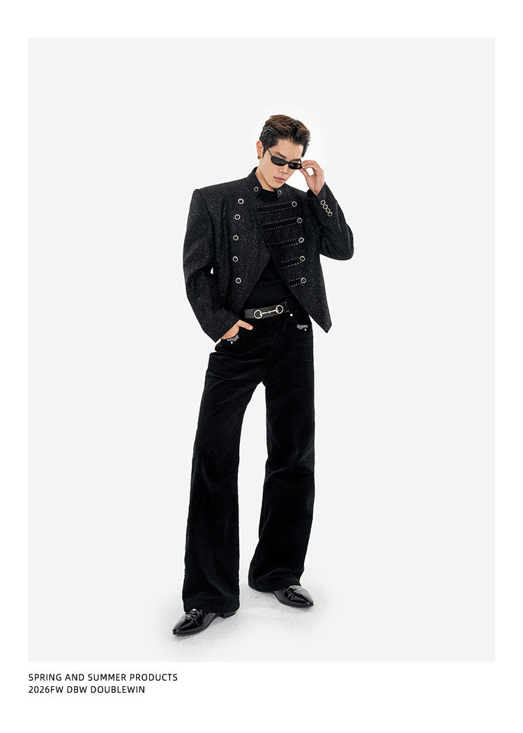 Shimmering Blended Wool Short Jacket