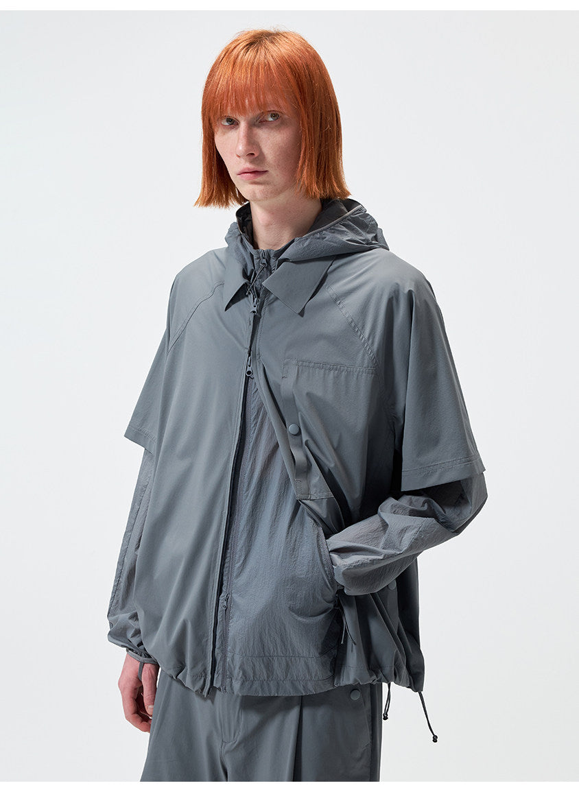 Nylon-Laminated Multi-Pocket Shirt