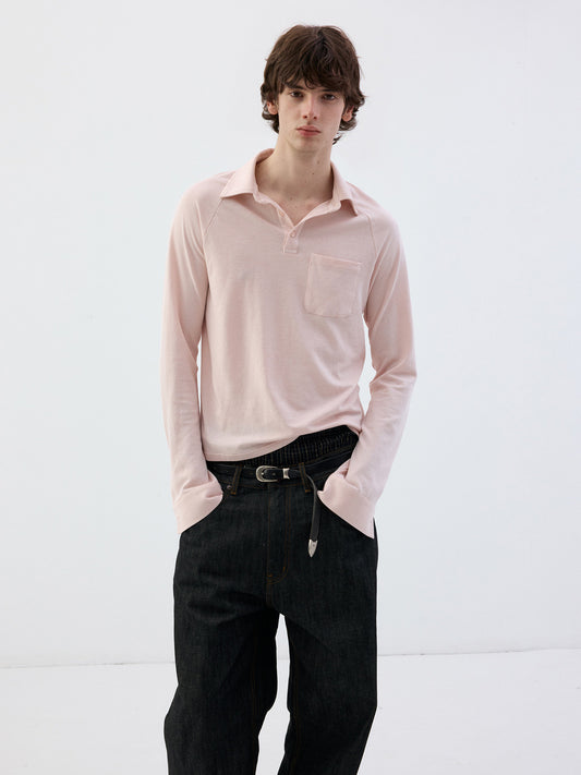 Raglan-Sleeve Polo Shirt