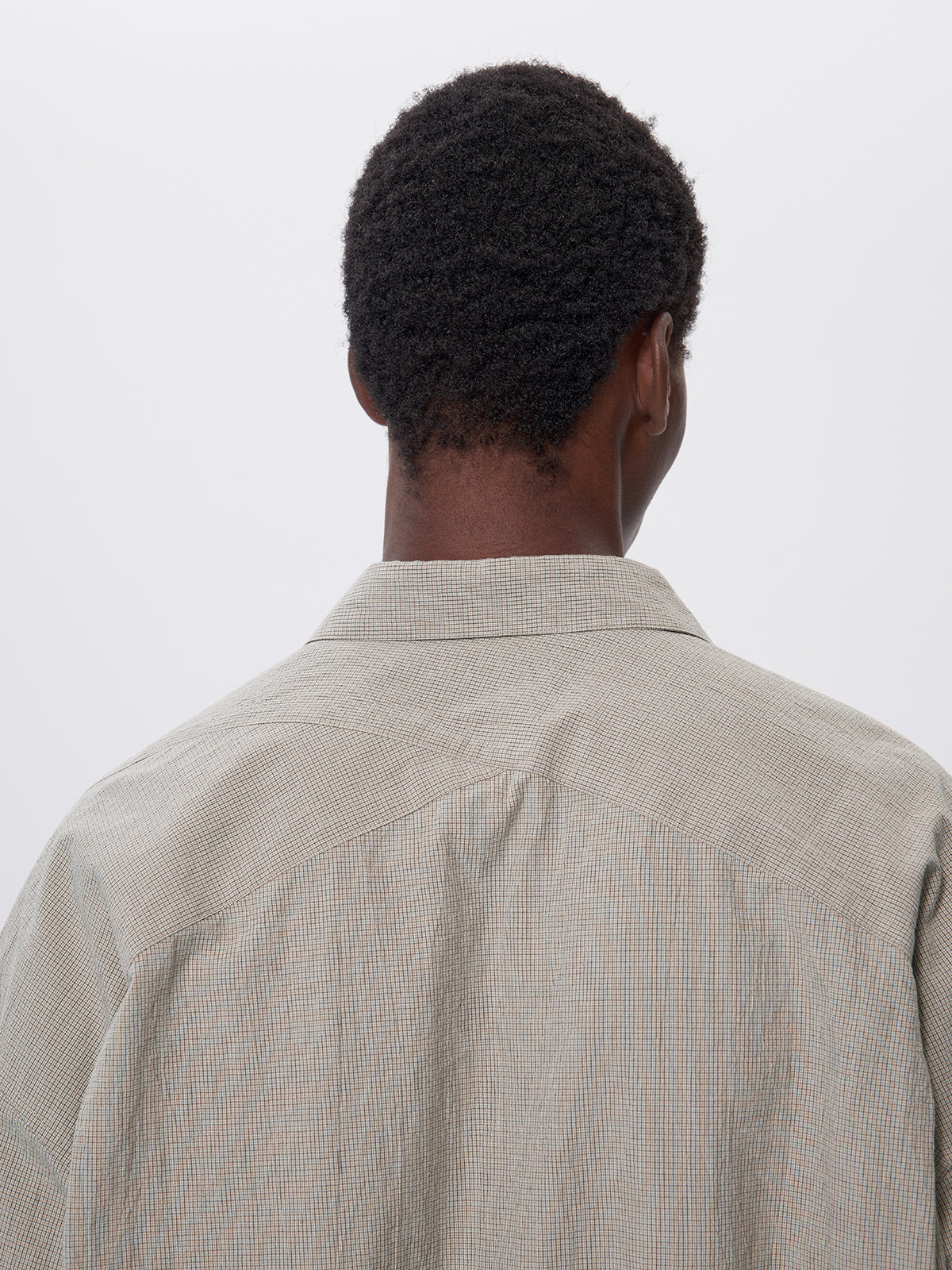 Pre-dyed fine check shirt