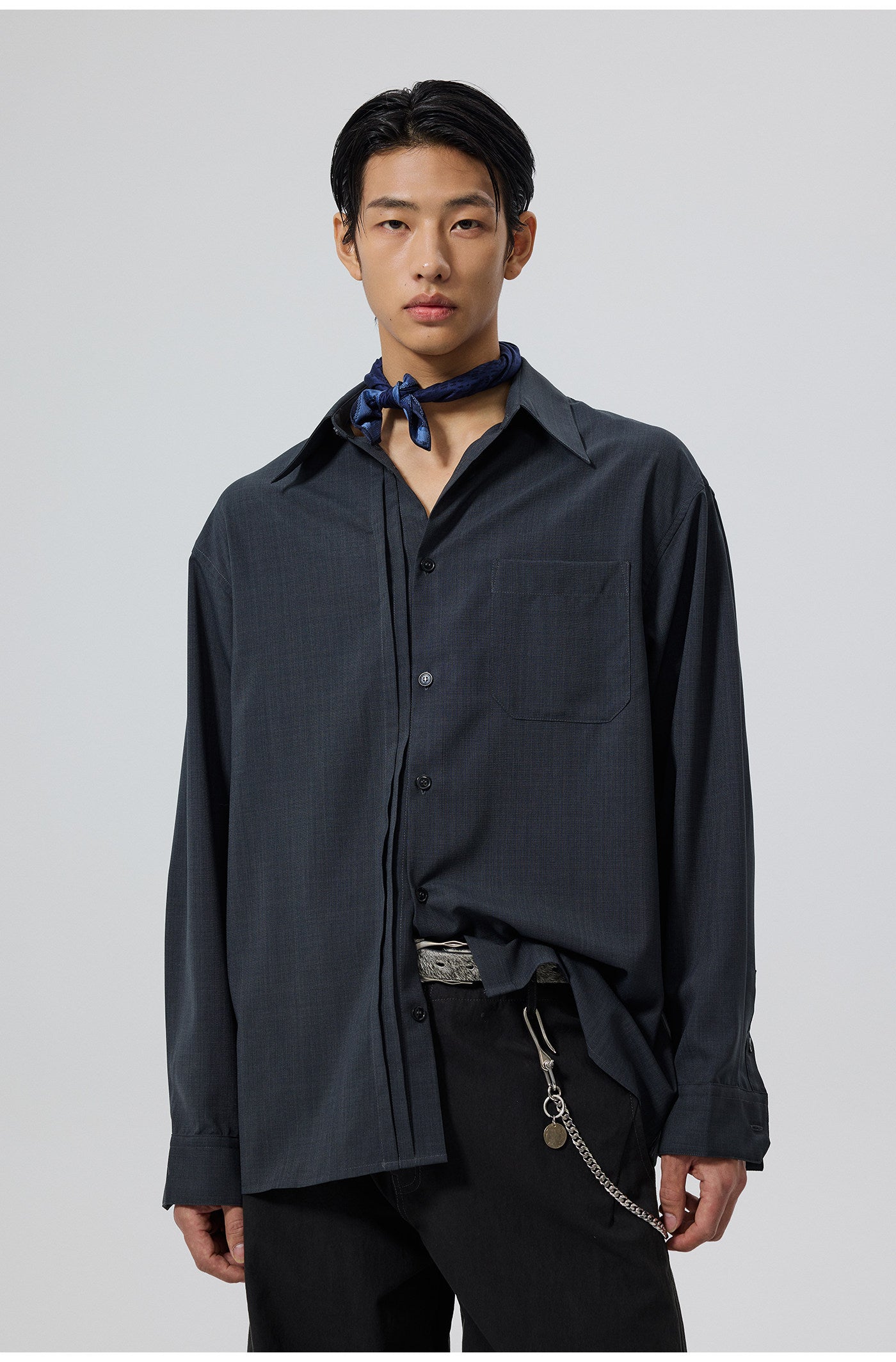 Linen-like texture shirt