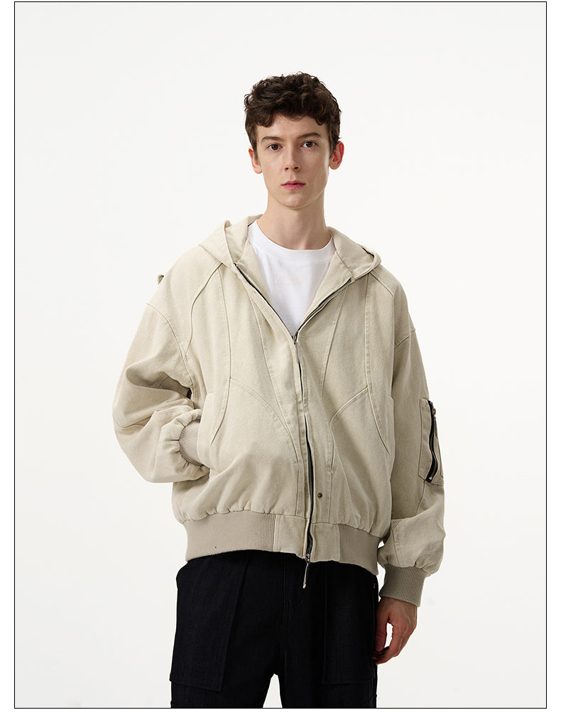 American casual thick hooded jacket