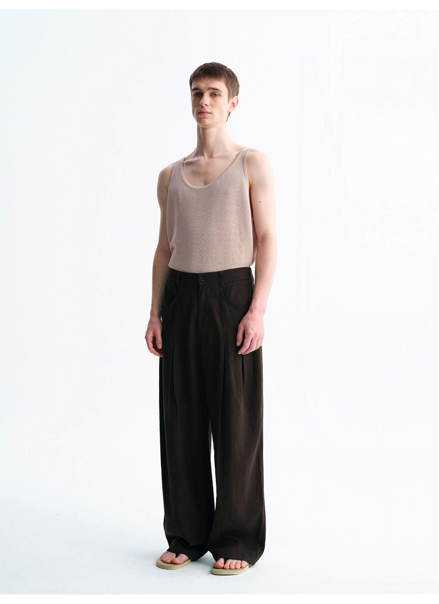 Vintage Linen-Style Casual Pants