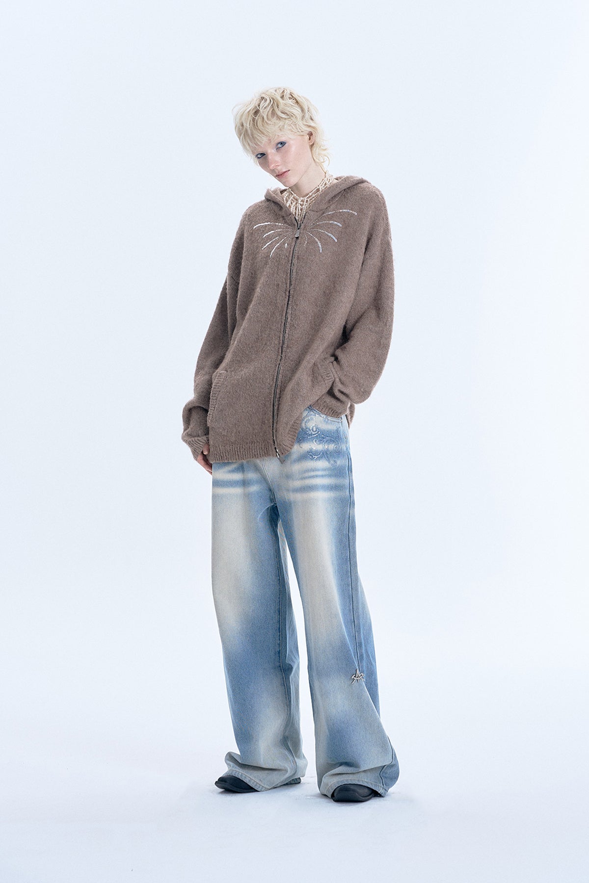 Sequined Hooded Knit