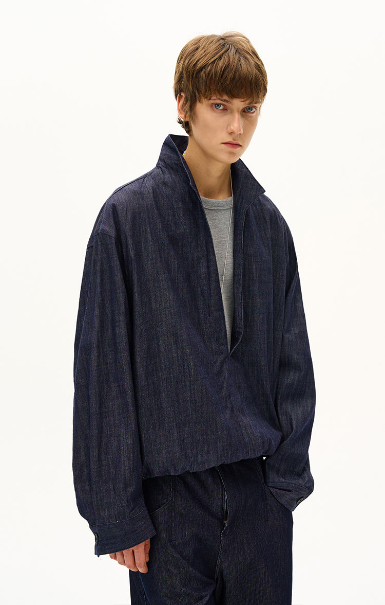 Denim-Look Two-Piece Shirt