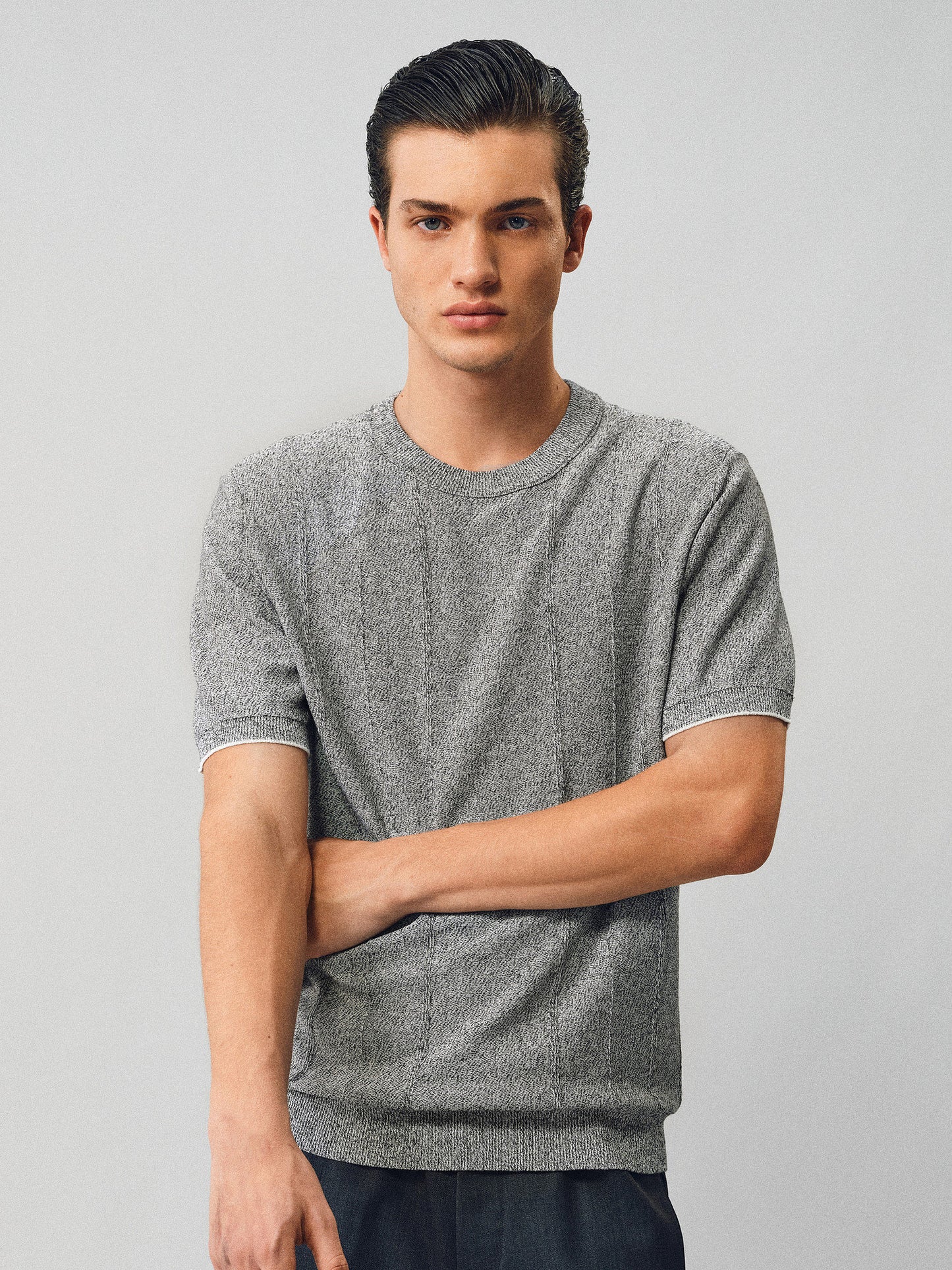 Tencel and Linen Blend Knit Shirt