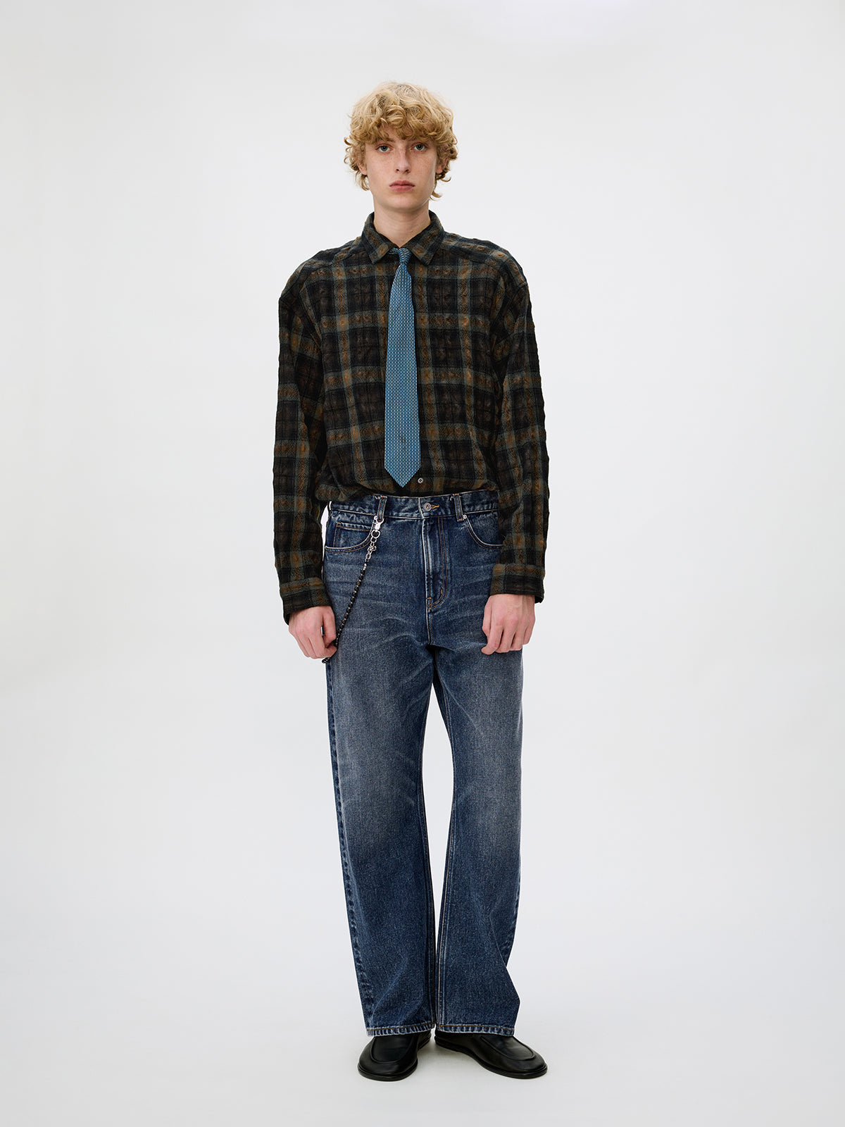 Cotton Twill Straight Leg Jeans