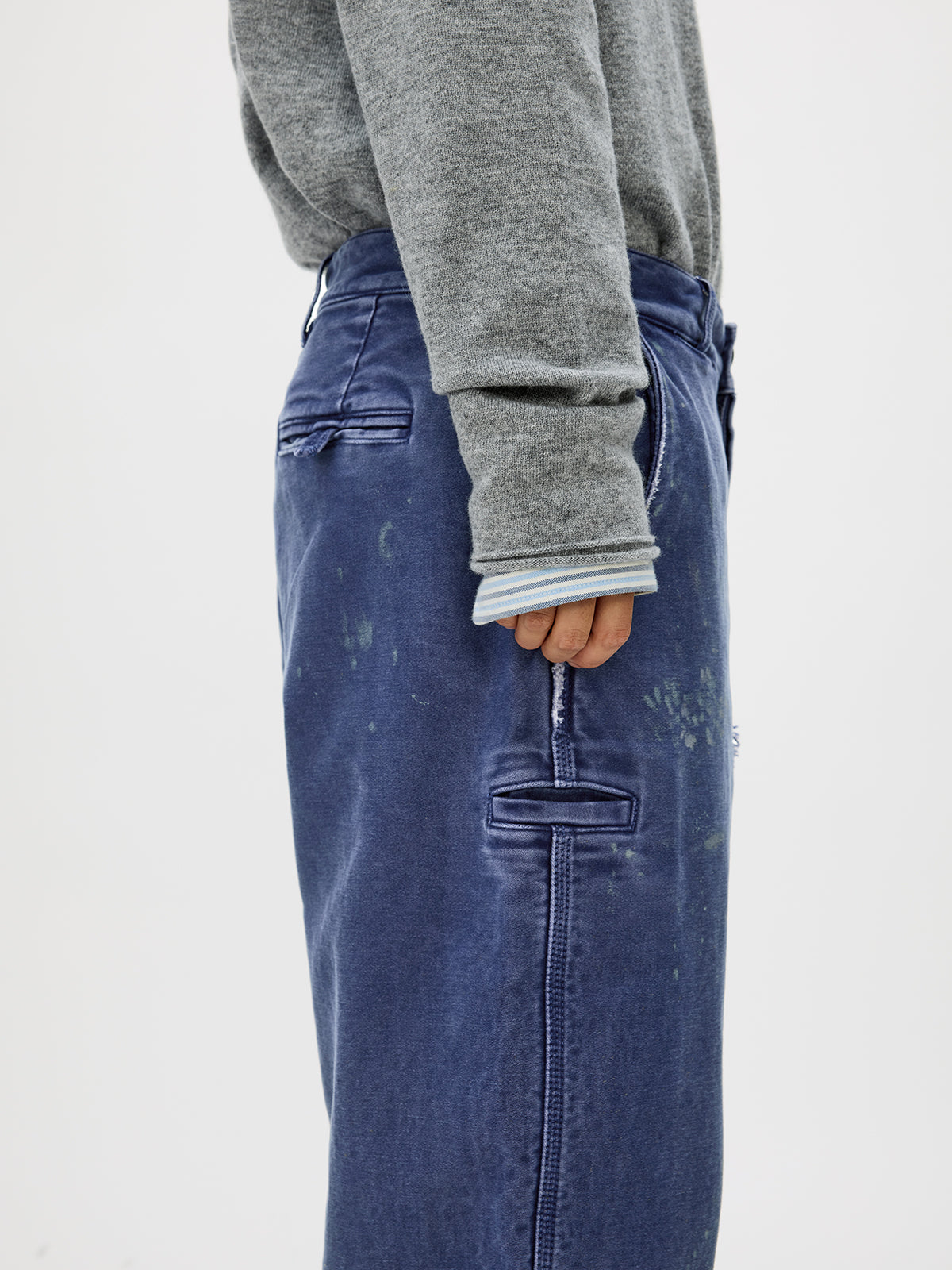 Heavy-Wash Finish Casual Pants