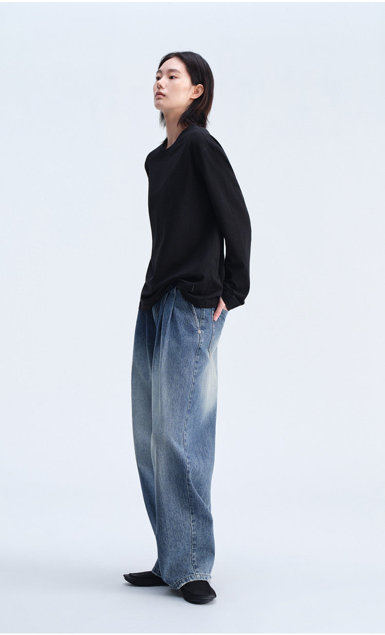 Stretch Knit Crew Neck T-Shirt
