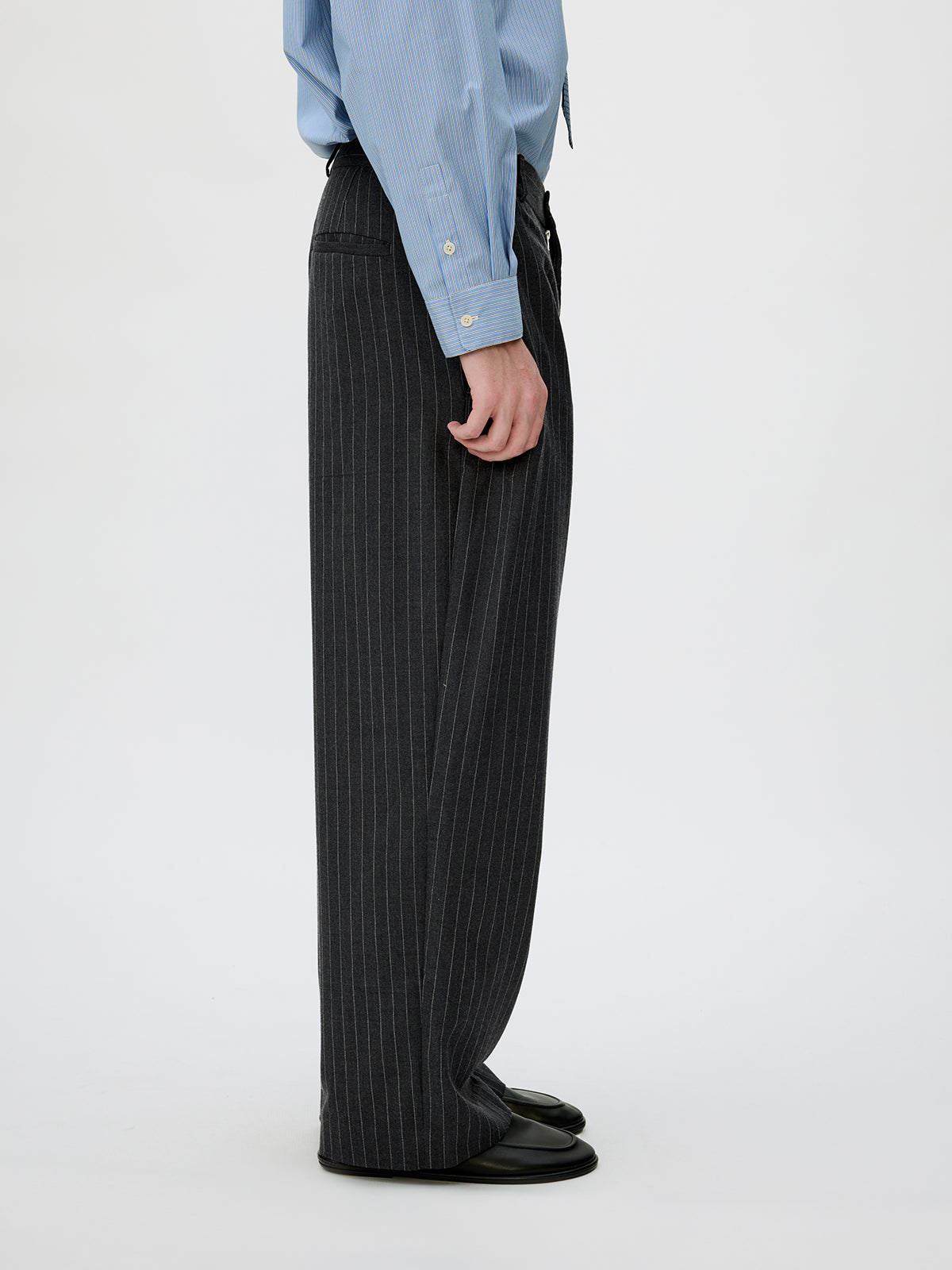 Straight-Leg Pleated Casual Pants
