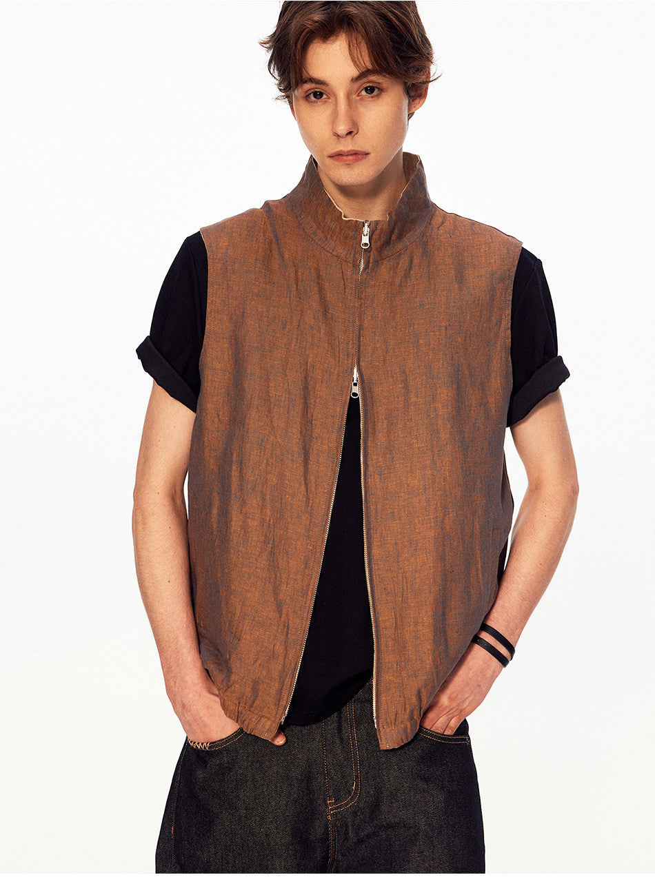 Reversible Stand-Collar Vest