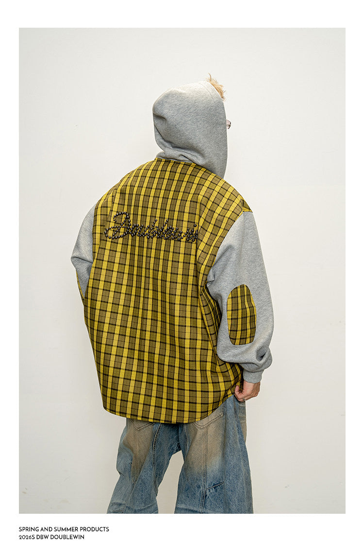 Checkered Patchwork Sweatshirt