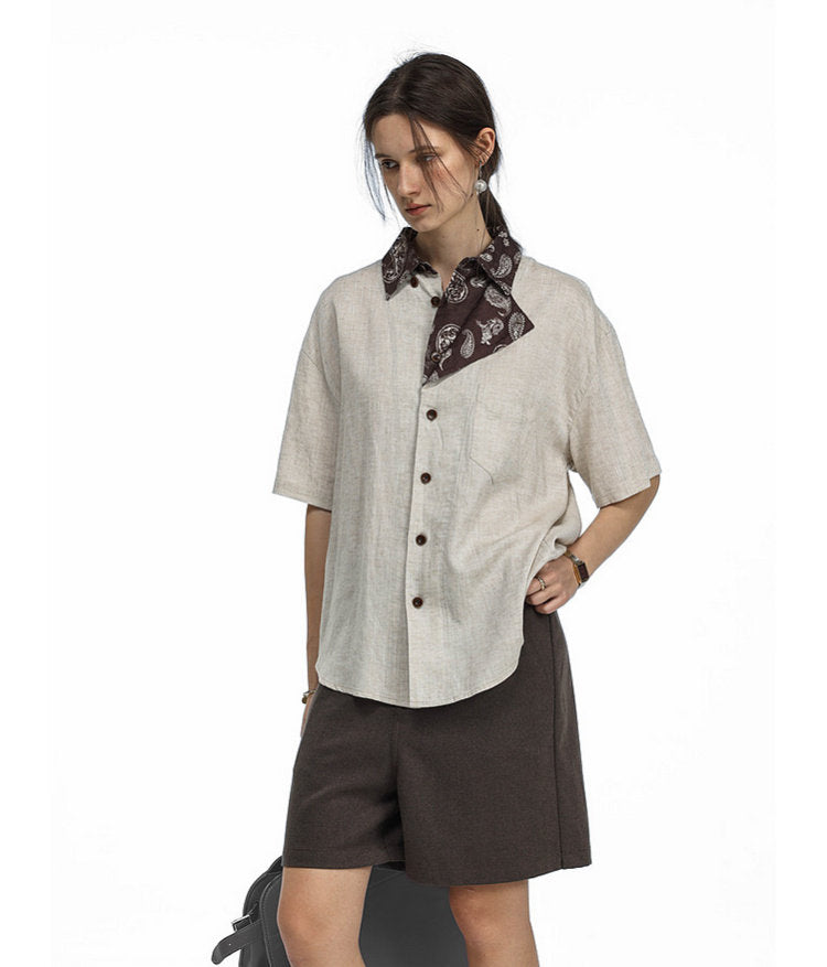 Faux Two-Piece Double-Placket Shirt