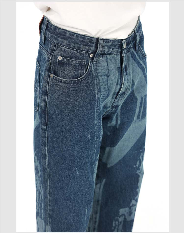 Laser denim pants