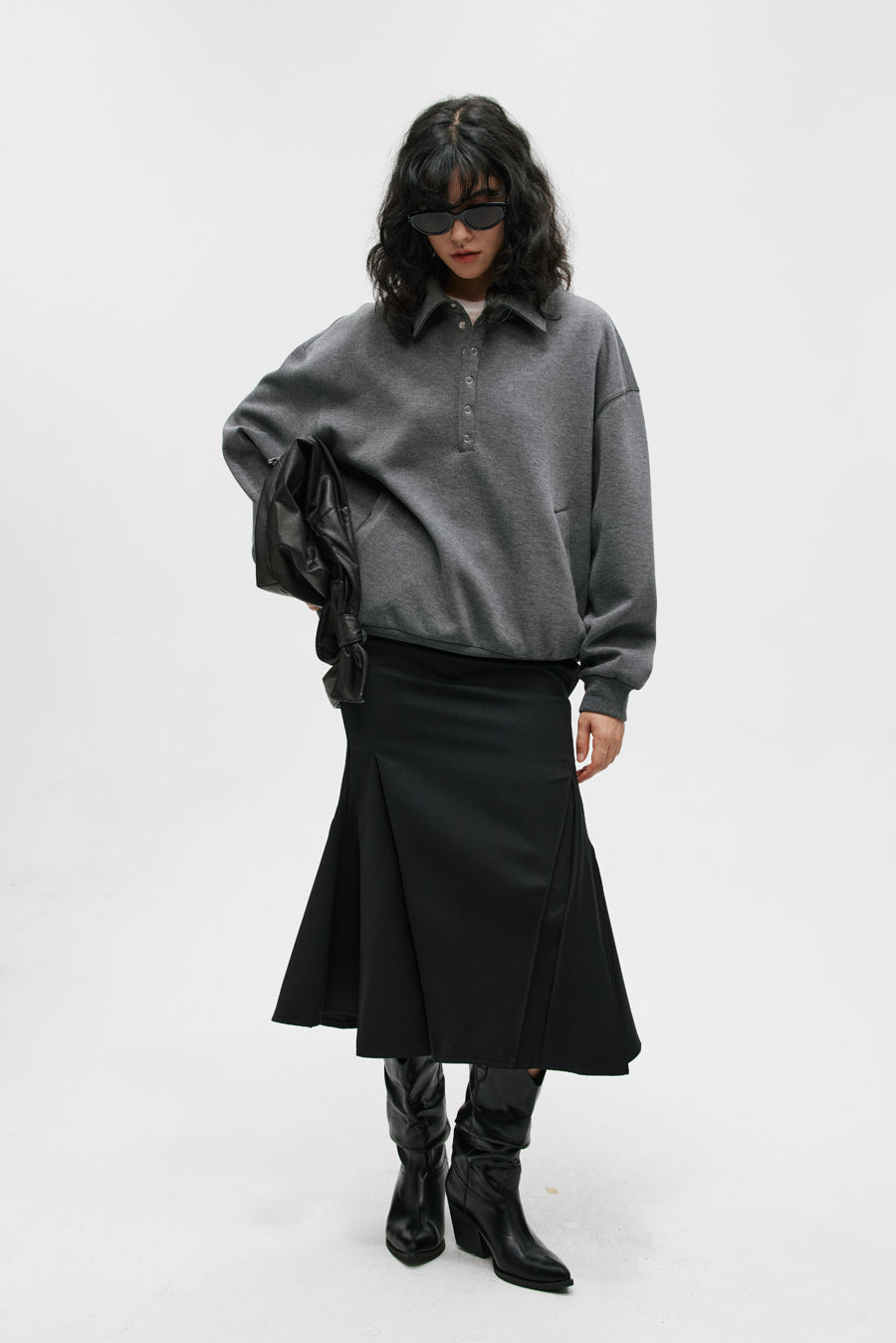 Lapel Air Layer Sweatshirt