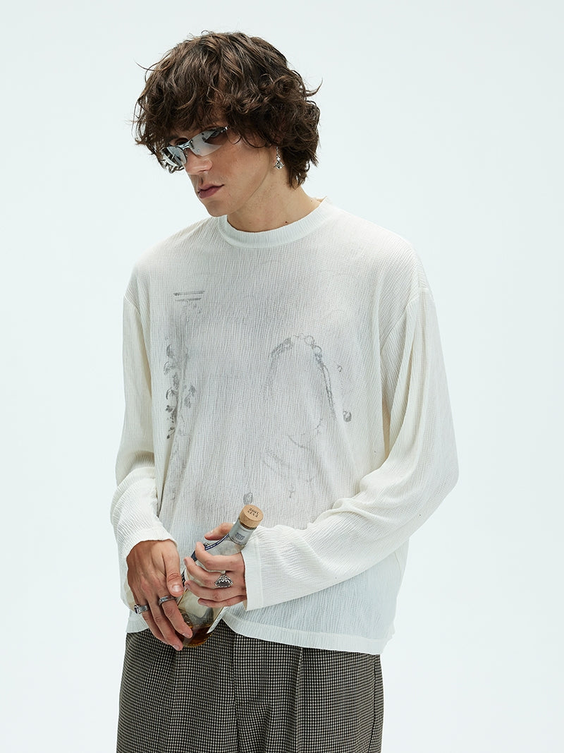 Slub Cotton Print T-Shirt