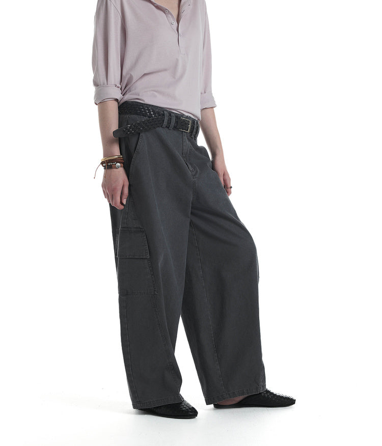 Wide-leg casual pants