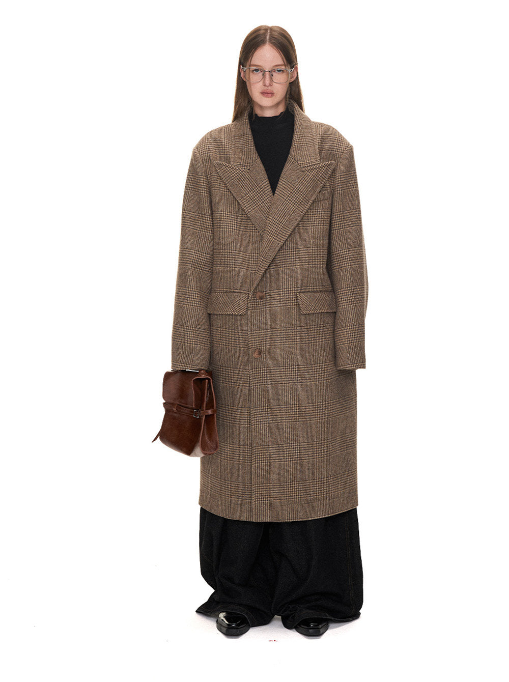Houndstooth Long Coat
