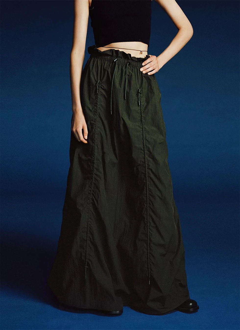 Adjustable Rope Straps Casual Long Skirt