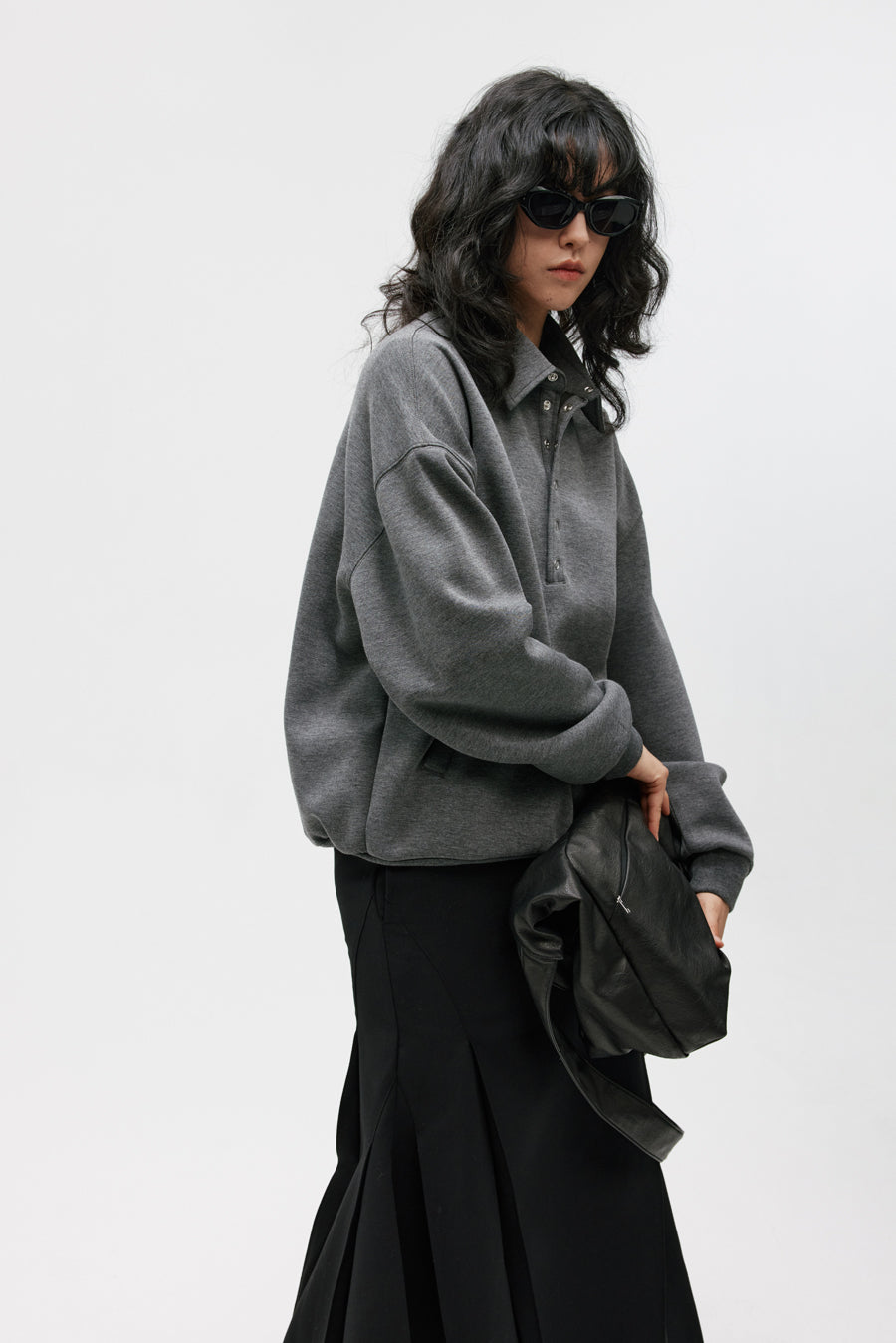 Lapel Air Layer Sweatshirt