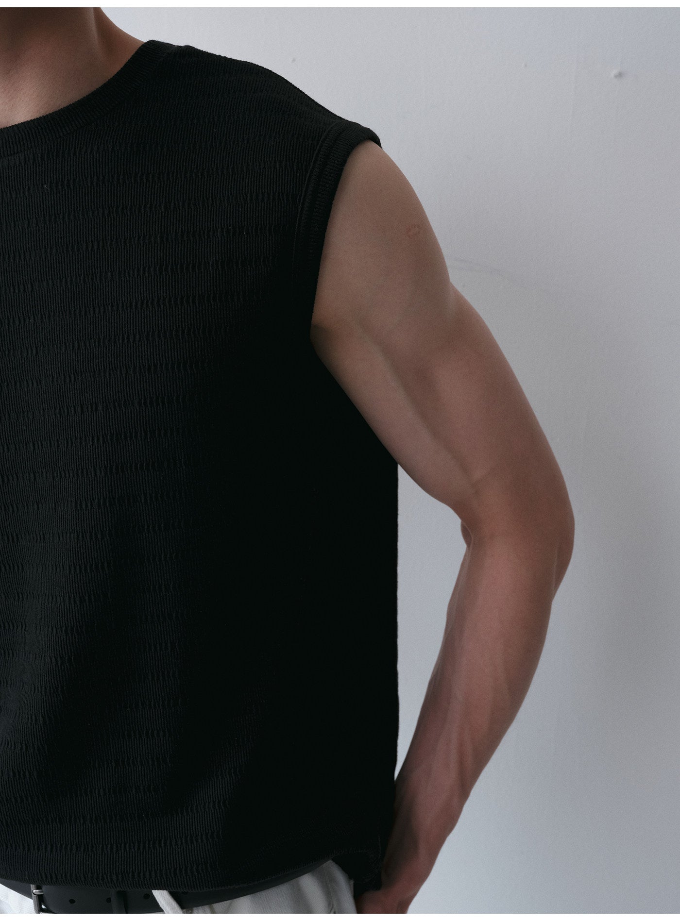 Cotton-Blend Sleeveless Shirt