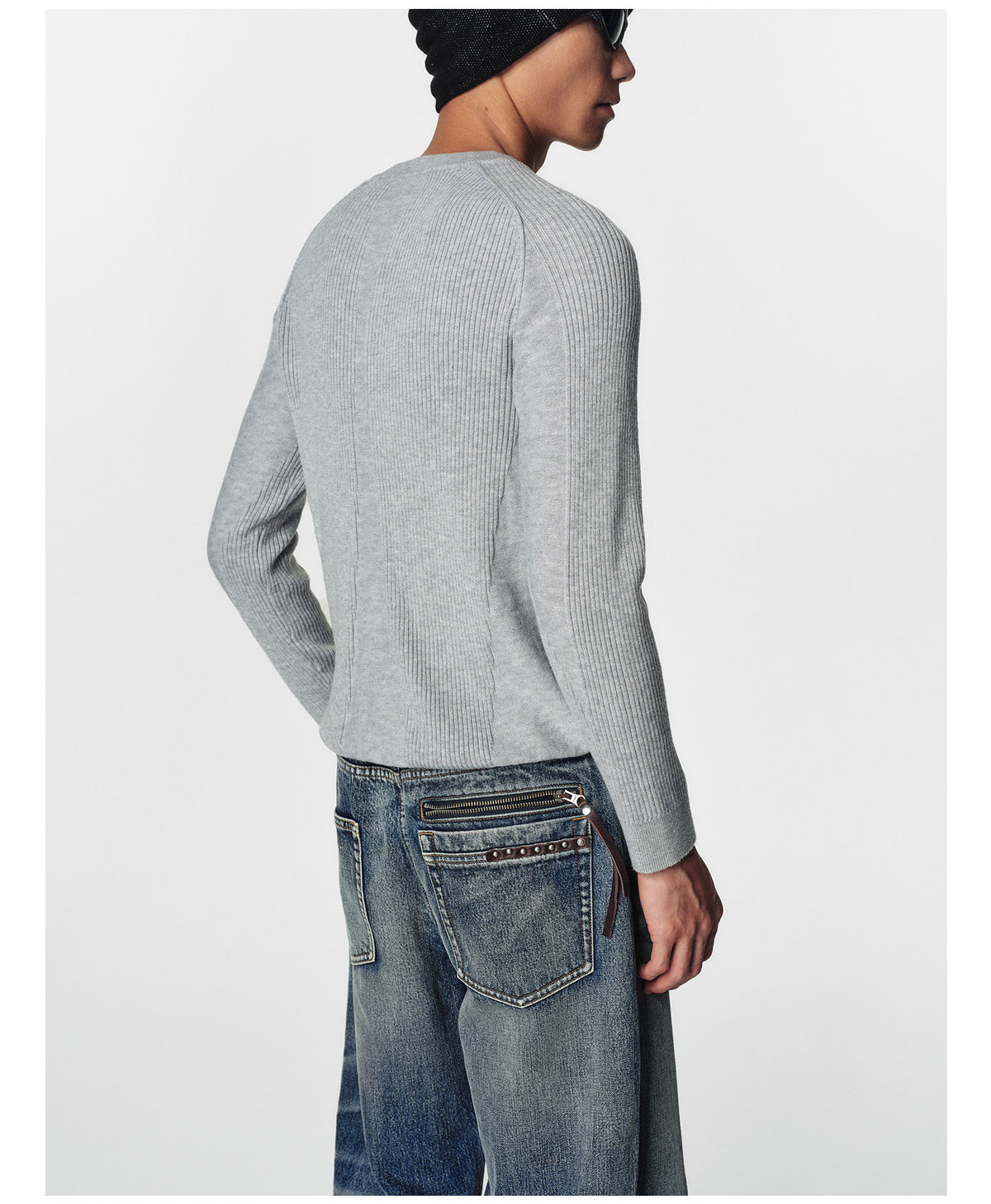 Round-Neck Silk-Wool Sweater