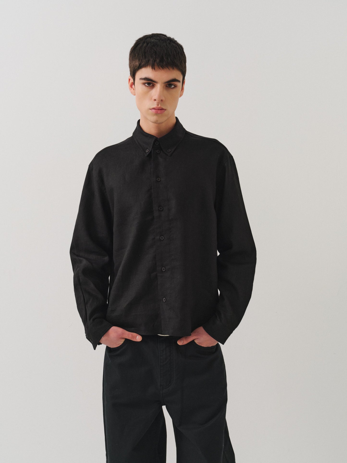 Linen button-down shirt