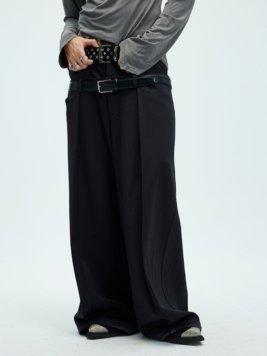 Double Waist Baggy Draped Casual Pants