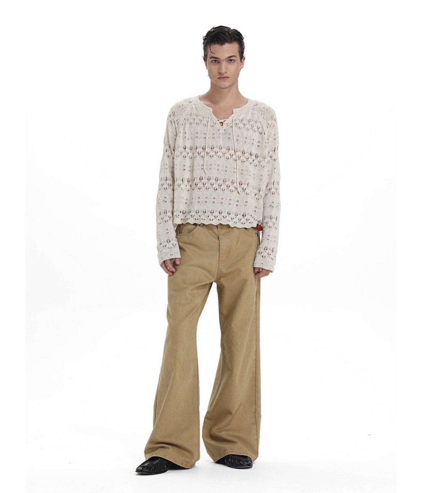 Lightweight Flyknit Tie-Up Sweater