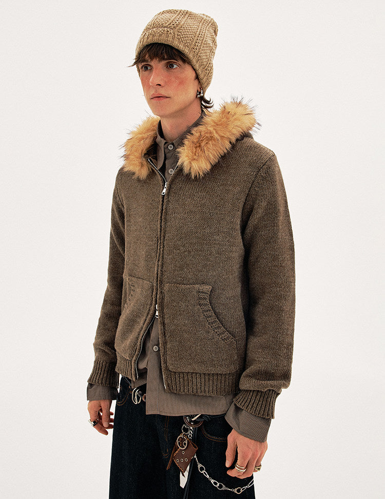 Hooded Knit Cardigan