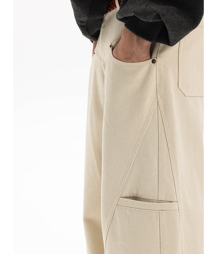 Damaged wash thick casual pants