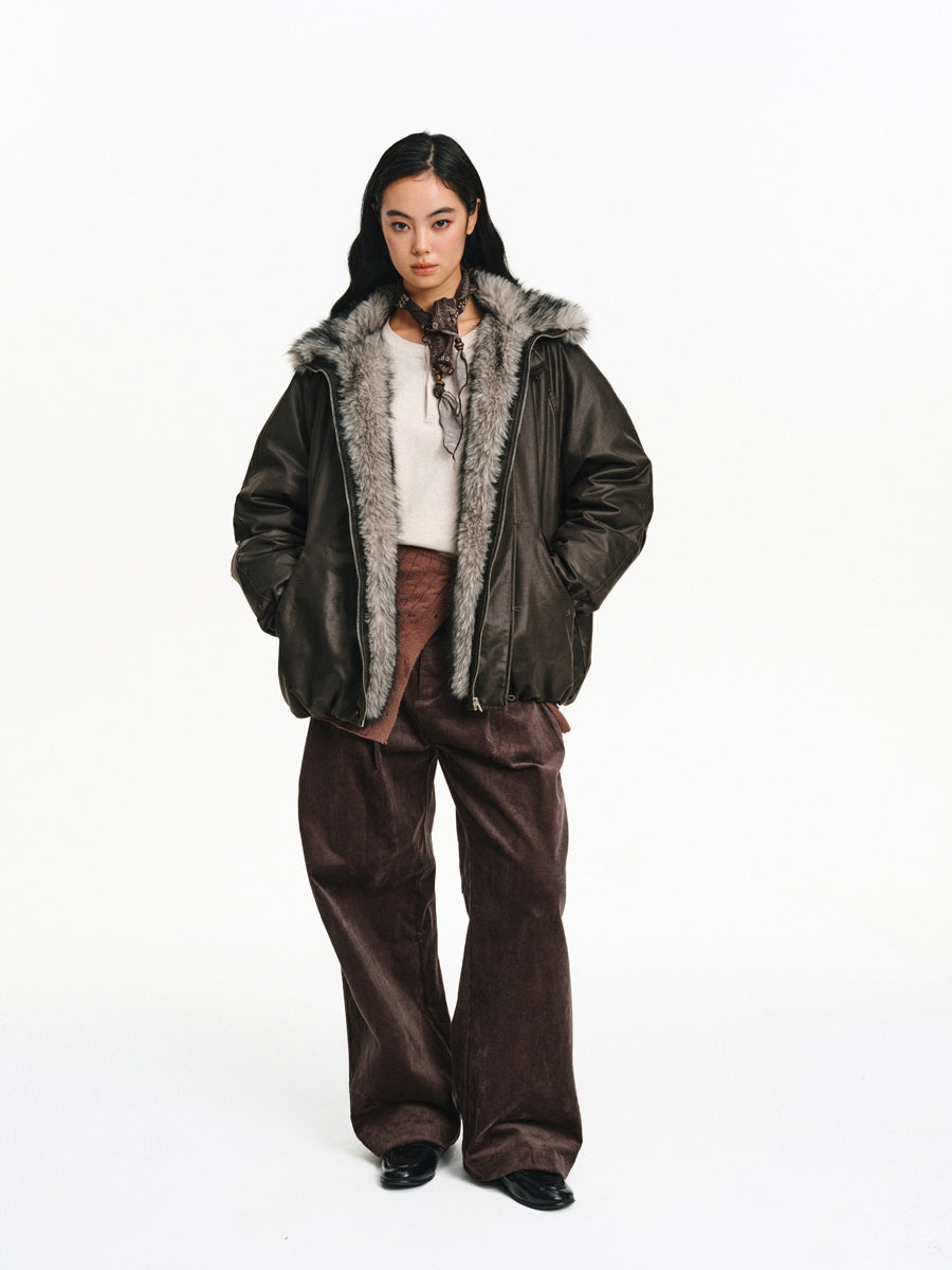 Double-Pleated Casual Pants